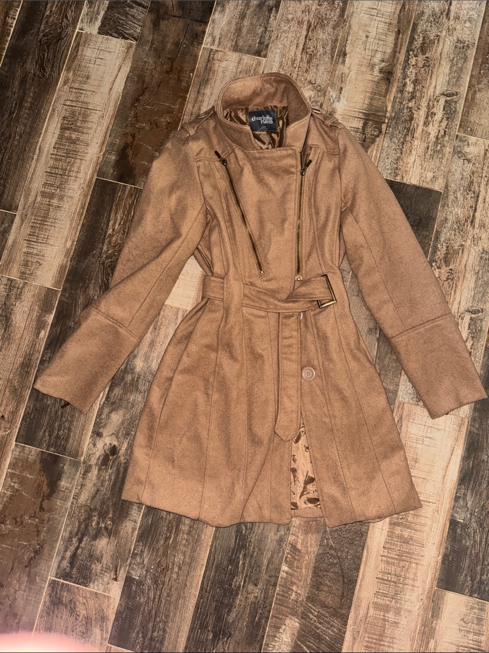 Charlotte Russe Tan Belted Trench Coat